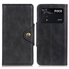 Coque Portefeuille Livre Cuir Etui Clapet N06P pour Xiaomi Poco M4 Pro 4G Noir