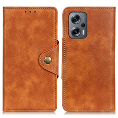 Coque Portefeuille Livre Cuir Etui Clapet N06P pour Xiaomi Redmi Note 12 Turbo 5G Marron