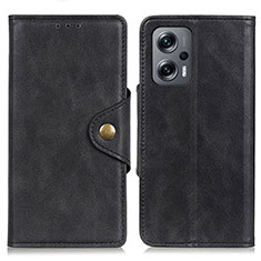 Coque Portefeuille Livre Cuir Etui Clapet N06P pour Xiaomi Redmi Note 12 Turbo 5G Noir