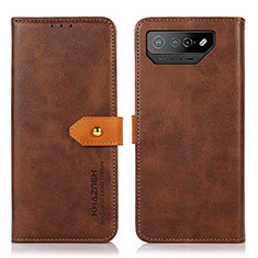 Coque Portefeuille Livre Cuir Etui Clapet N07P pour Asus ROG Phone 7 Pro Marron