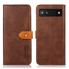 Coque Portefeuille Livre Cuir Etui Clapet N07P pour Google Pixel 7a 5G Marron