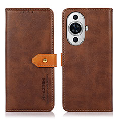 Coque Portefeuille Livre Cuir Etui Clapet N07P pour Huawei Nova 11 Pro Marron