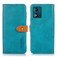 Coque Portefeuille Livre Cuir Etui Clapet N07P pour Motorola Moto E13 Cyan