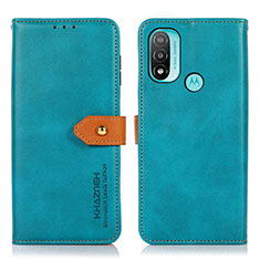 Coque Portefeuille Livre Cuir Etui Clapet N07P pour Motorola Moto E40 Cyan