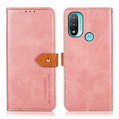 Coque Portefeuille Livre Cuir Etui Clapet N07P pour Motorola Moto E40 Rose