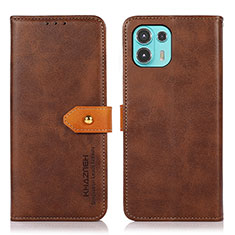 Coque Portefeuille Livre Cuir Etui Clapet N07P pour Motorola Moto Edge 20 Lite 5G Marron