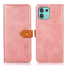 Coque Portefeuille Livre Cuir Etui Clapet N07P pour Motorola Moto Edge 20 Lite 5G Rose