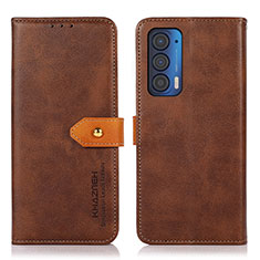 Coque Portefeuille Livre Cuir Etui Clapet N07P pour Motorola Moto Edge (2021) 5G Marron