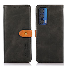 Coque Portefeuille Livre Cuir Etui Clapet N07P pour Motorola Moto Edge (2021) 5G Noir