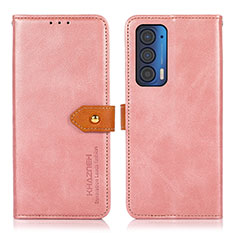 Coque Portefeuille Livre Cuir Etui Clapet N07P pour Motorola Moto Edge (2021) 5G Rose