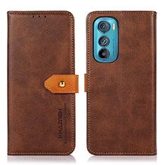 Coque Portefeuille Livre Cuir Etui Clapet N07P pour Motorola Moto Edge 30 5G Marron