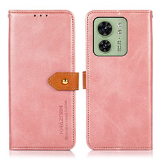 Coque Portefeuille Livre Cuir Etui Clapet N07P pour Motorola Moto Edge 40 5G Rose