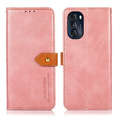 Coque Portefeuille Livre Cuir Etui Clapet N07P pour Motorola Moto G 5G (2022) Rose