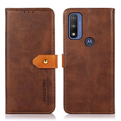 Coque Portefeuille Livre Cuir Etui Clapet N07P pour Motorola Moto G Pure Marron