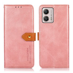 Coque Portefeuille Livre Cuir Etui Clapet N07P pour Motorola Moto G53 5G Rose