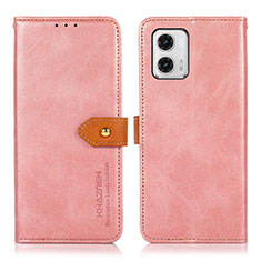 Coque Portefeuille Livre Cuir Etui Clapet N07P pour Motorola Moto G73 5G Rose
