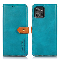 Coque Portefeuille Livre Cuir Etui Clapet N07P pour Motorola ThinkPhone 5G Cyan