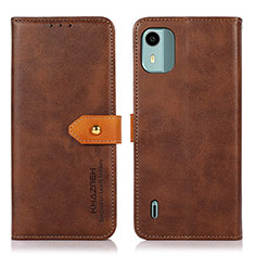 Coque Portefeuille Livre Cuir Etui Clapet N07P pour Nokia C12 Plus Marron