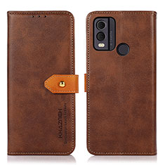 Coque Portefeuille Livre Cuir Etui Clapet N07P pour Nokia C22 Marron