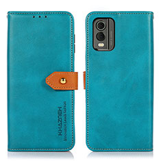 Coque Portefeuille Livre Cuir Etui Clapet N07P pour Nokia C32 Cyan