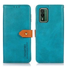 Coque Portefeuille Livre Cuir Etui Clapet N07P pour Nokia XR21 Cyan