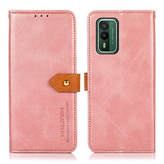 Coque Portefeuille Livre Cuir Etui Clapet N07P pour Nokia XR21 Rose