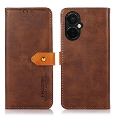 Coque Portefeuille Livre Cuir Etui Clapet N07P pour OnePlus Nord CE 3 5G Marron