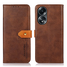 Coque Portefeuille Livre Cuir Etui Clapet N07P pour Oppo A38 Marron