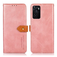 Coque Portefeuille Livre Cuir Etui Clapet N07P pour Oppo A55S 5G Rose