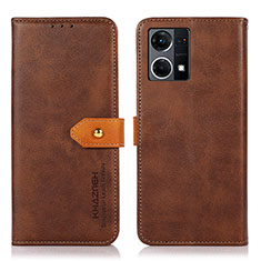 Coque Portefeuille Livre Cuir Etui Clapet N07P pour Oppo F21 Pro 4G Marron