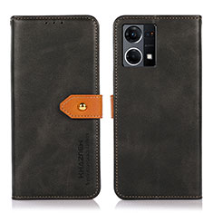 Coque Portefeuille Livre Cuir Etui Clapet N07P pour Oppo F21s Pro 4G Noir