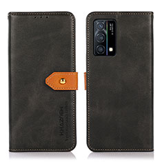 Coque Portefeuille Livre Cuir Etui Clapet N07P pour Oppo K9 5G Noir