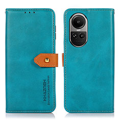 Coque Portefeuille Livre Cuir Etui Clapet N07P pour Oppo Reno10 5G Cyan