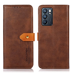 Coque Portefeuille Livre Cuir Etui Clapet N07P pour Oppo Reno6 5G Marron