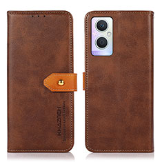 Coque Portefeuille Livre Cuir Etui Clapet N07P pour Oppo Reno7 Lite 5G Marron