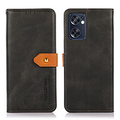 Coque Portefeuille Livre Cuir Etui Clapet N07P pour Oppo Reno7 SE 5G Noir