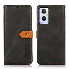 Coque Portefeuille Livre Cuir Etui Clapet N07P pour Oppo Reno8 Lite 5G Noir