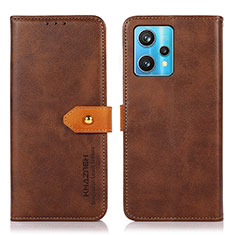 Coque Portefeuille Livre Cuir Etui Clapet N07P pour Realme 9 4G Marron