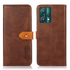 Coque Portefeuille Livre Cuir Etui Clapet N07P pour Realme 9 5G Marron