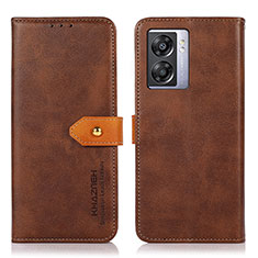 Coque Portefeuille Livre Cuir Etui Clapet N07P pour Realme V23i 5G Marron