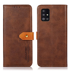 Coque Portefeuille Livre Cuir Etui Clapet N07P pour Samsung Galaxy A51 5G Marron