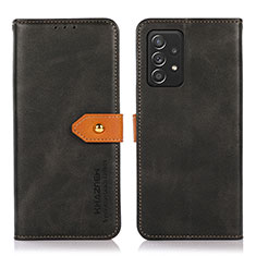 Coque Portefeuille Livre Cuir Etui Clapet N07P pour Samsung Galaxy A52 4G Noir