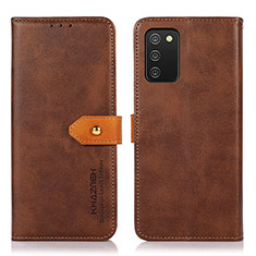 Coque Portefeuille Livre Cuir Etui Clapet N07P pour Samsung Galaxy F02S SM-E025F Marron