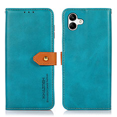 Coque Portefeuille Livre Cuir Etui Clapet N07P pour Samsung Galaxy F04 Cyan