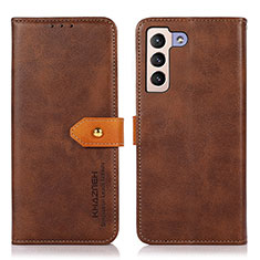 Coque Portefeuille Livre Cuir Etui Clapet N07P pour Samsung Galaxy S21 FE 5G Marron