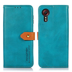 Coque Portefeuille Livre Cuir Etui Clapet N07P pour Samsung Galaxy XCover 5 SM-G525F Cyan