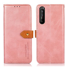 Coque Portefeuille Livre Cuir Etui Clapet N07P pour Sony Xperia 1 II Rose