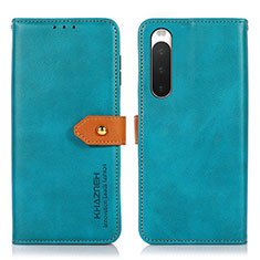 Coque Portefeuille Livre Cuir Etui Clapet N07P pour Sony Xperia 10 IV SO-52C Cyan