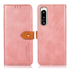 Coque Portefeuille Livre Cuir Etui Clapet N07P pour Sony Xperia 5 IV Rose