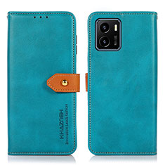 Coque Portefeuille Livre Cuir Etui Clapet N07P pour Vivo iQOO U5x Cyan